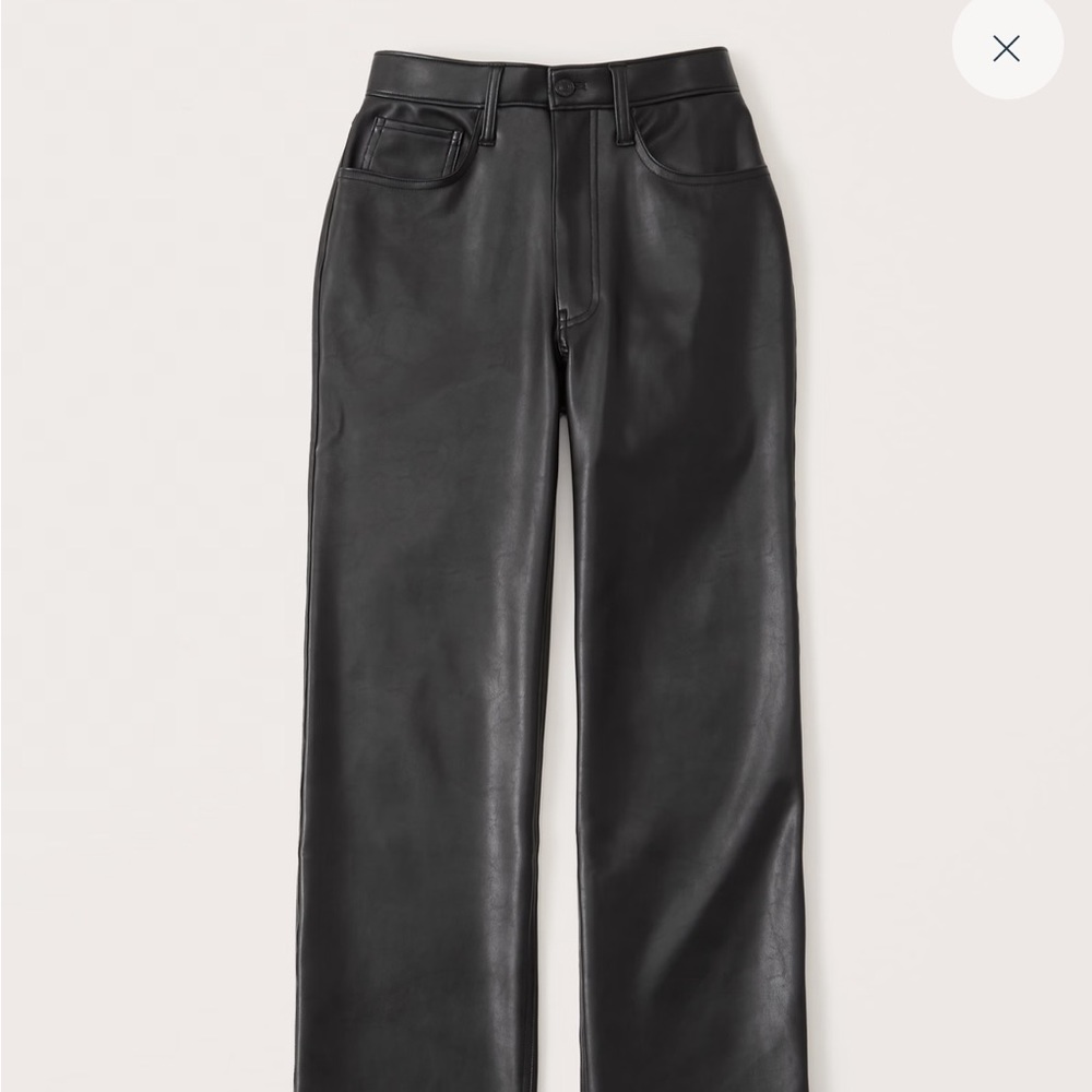 NEW Abercrombie curve love black leather pants